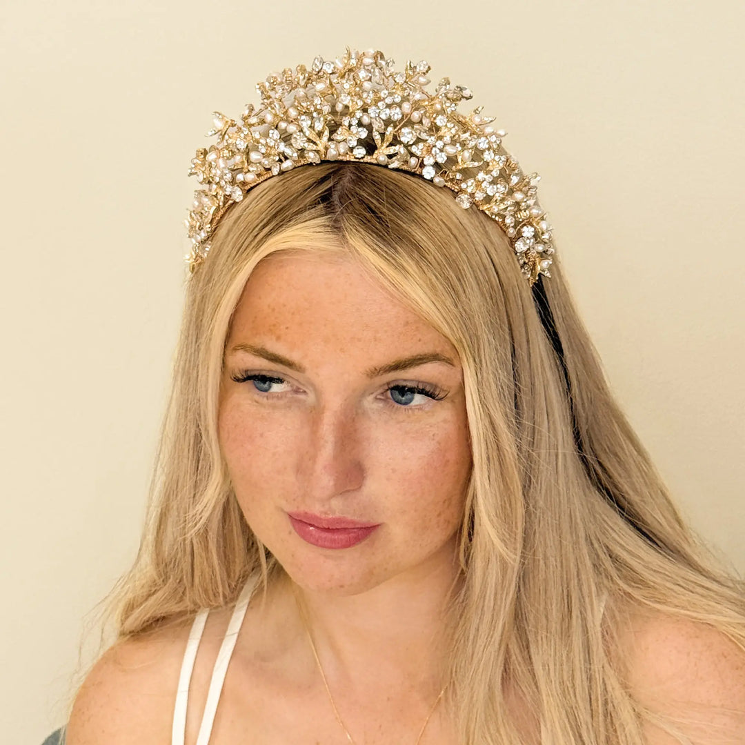 TIARE MARIAGE TATIANA – CRISTAUX & PERLES D’EAU DOUCE Ivory and co