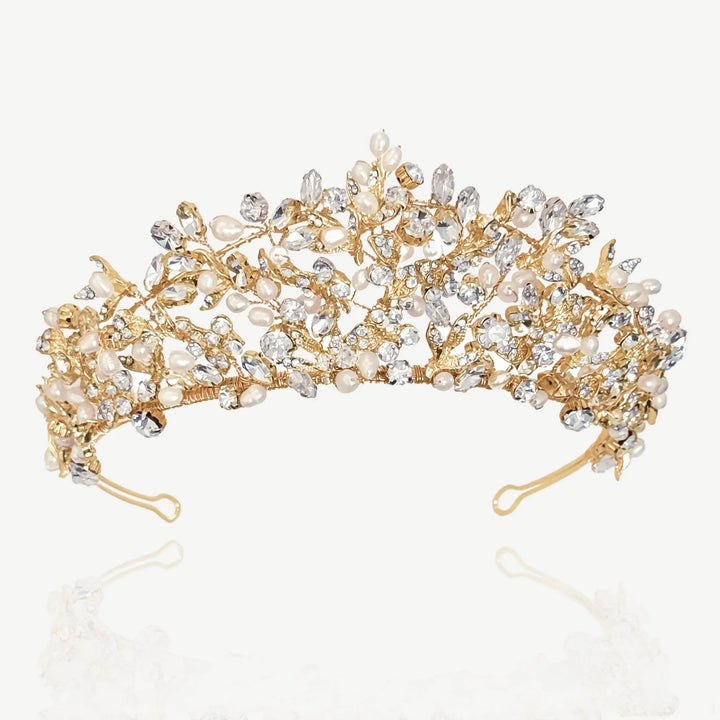 TIARE MARIAGE TATIANA – CRISTAUX & PERLES D’EAU DOUCE Ivory and co