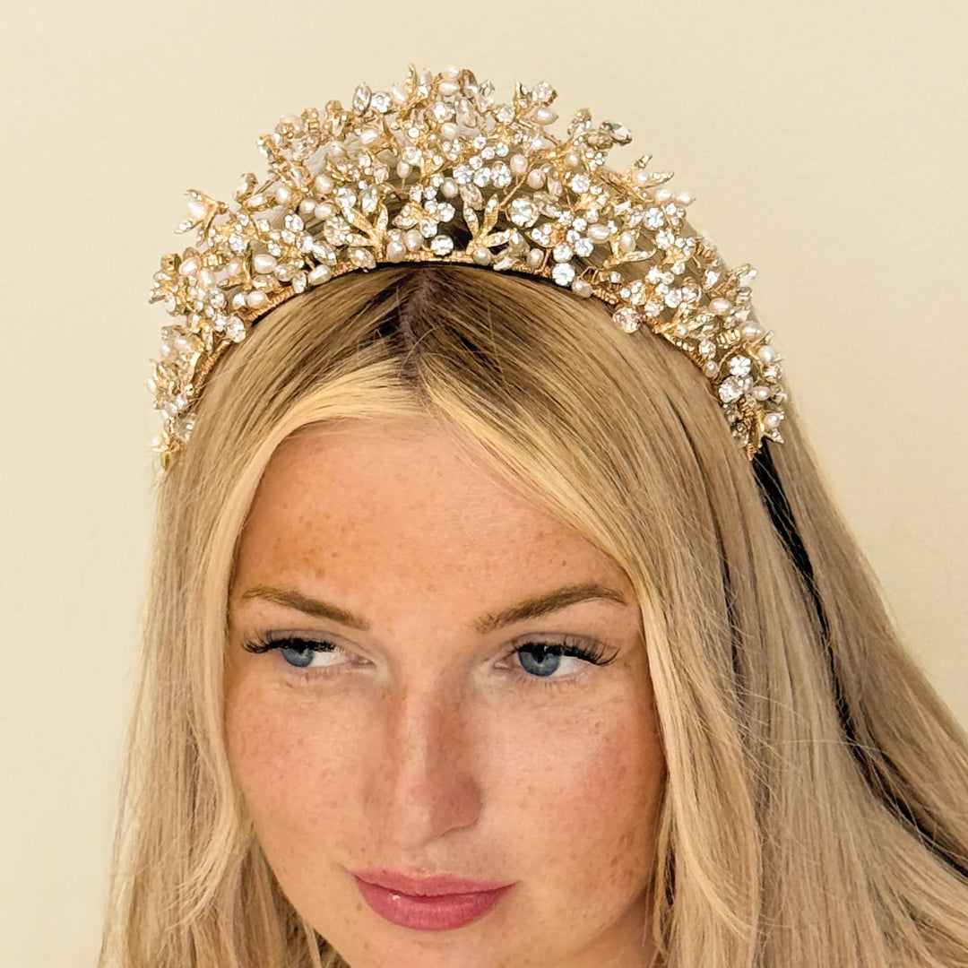 TIARE MARIAGE TATIANA – CRISTAUX & PERLES D’EAU DOUCE Ivory and co