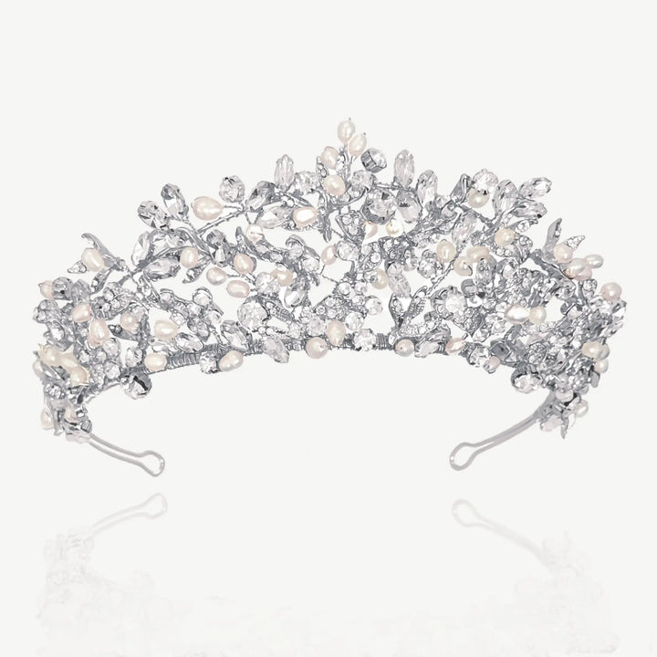 TIARE MARIAGE TATIANA – CRISTAUX & PERLES D’EAU DOUCE Ivory and co