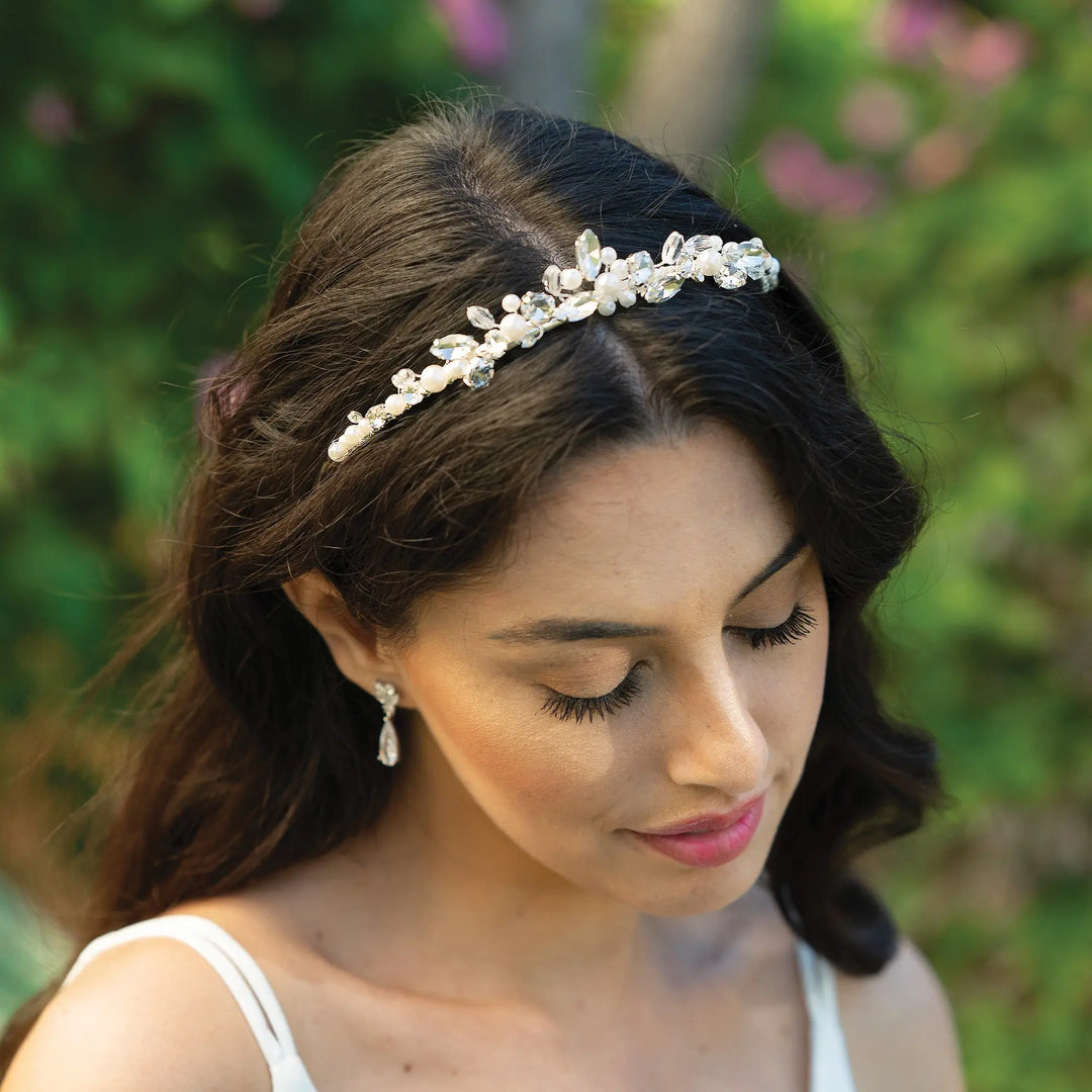 TIARE MARIÉE SNOW QUEEN CRISTAUX & PERLES IVORY AND CO