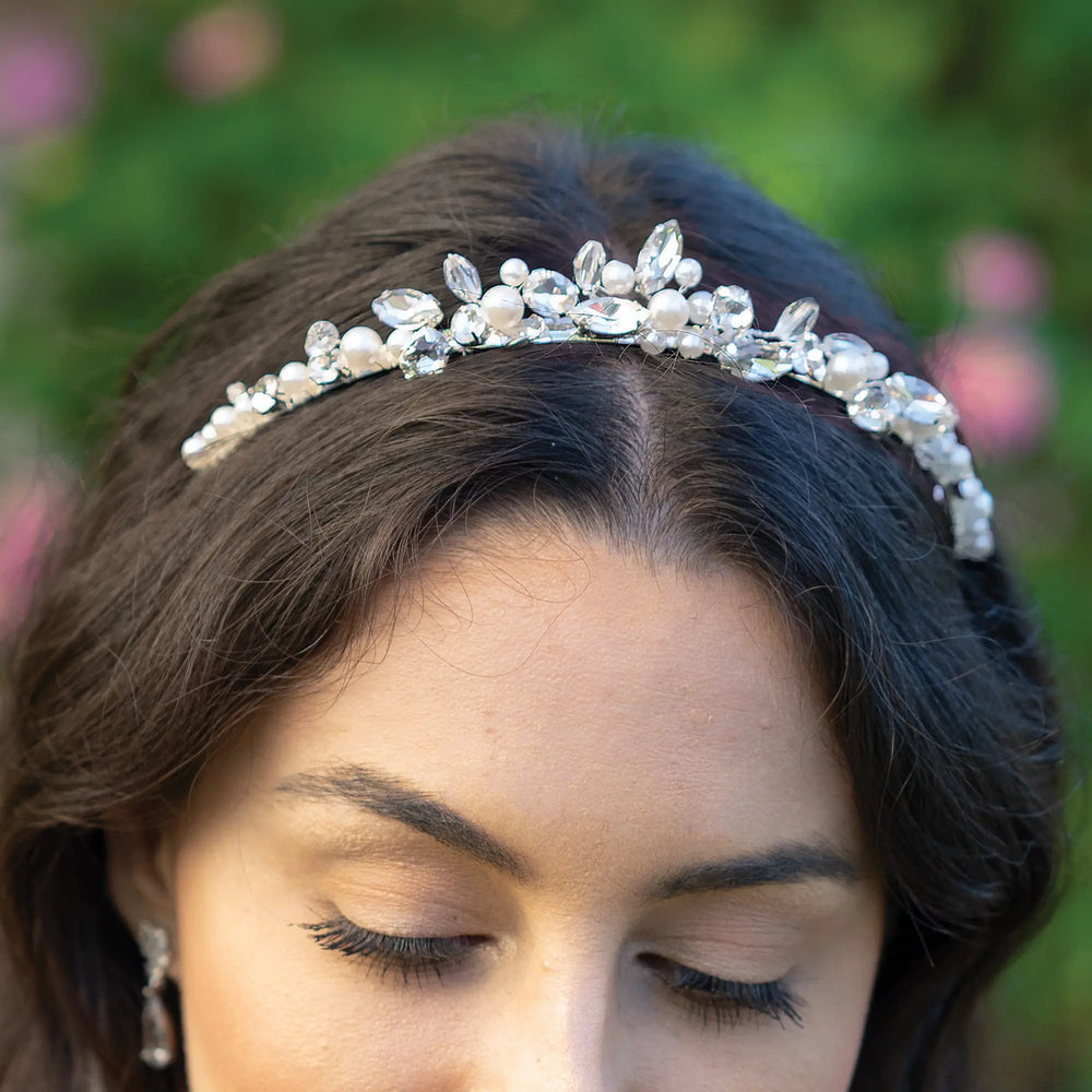 TIARE MARIÉE SNOW QUEEN CRISTAUX & PERLES IVORY AND CO