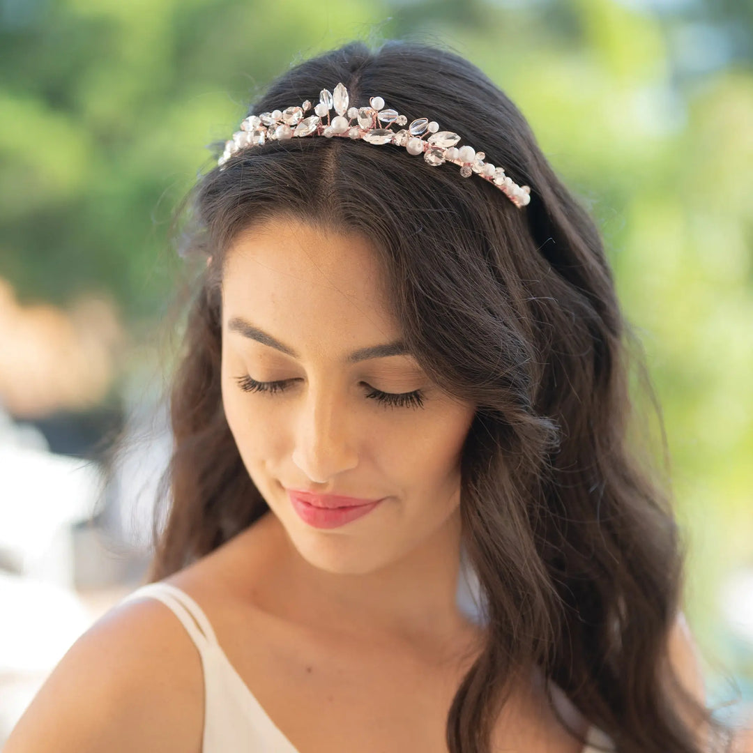 TIARE MARIÉE SNOW QUEEN CRISTAUX & PERLES IVORY AND CO