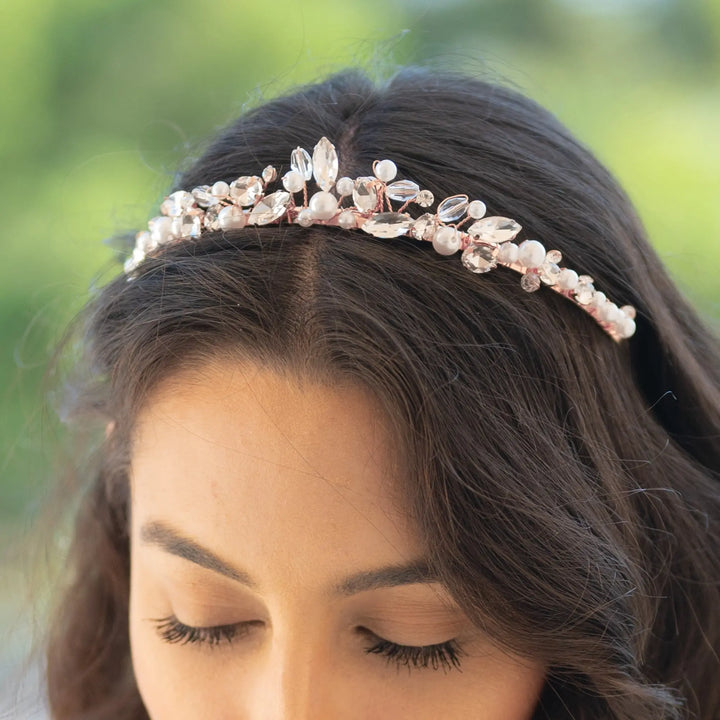 TIARE MARIÉE SNOW QUEEN CRISTAUX & PERLES IVORY AND CO