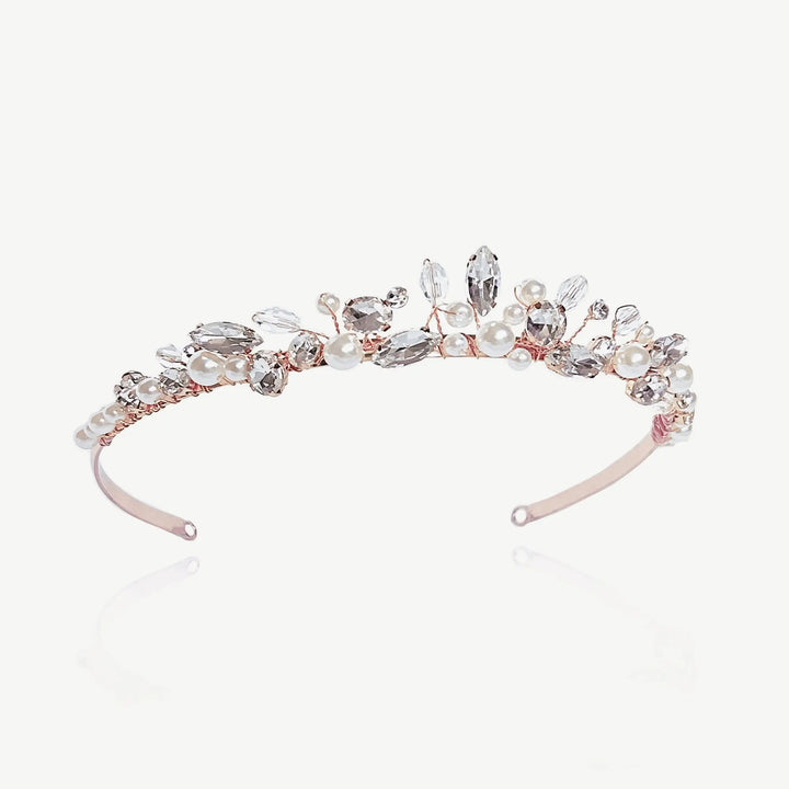 TIARE MARIÉE SNOW QUEEN CRISTAUX & PERLES IVORY AND CO