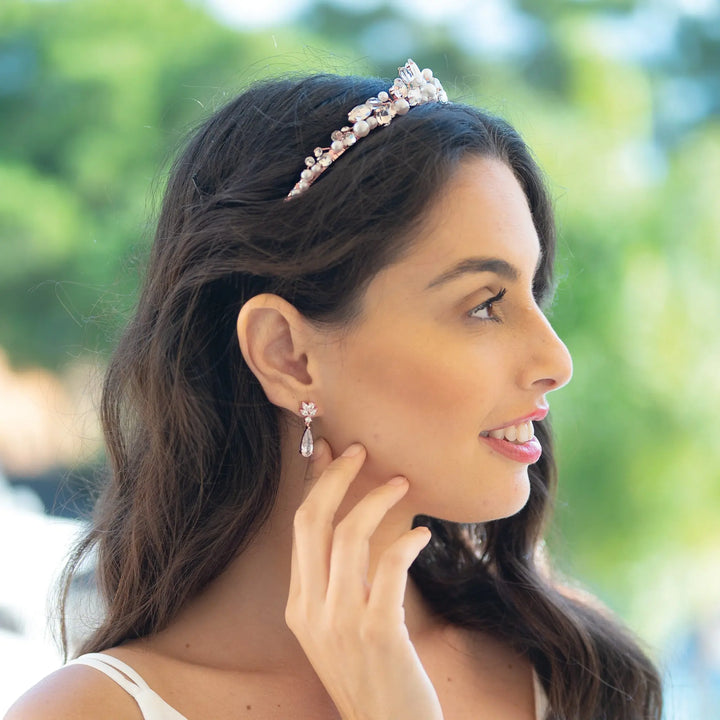 TIARE MARIÉE SNOW QUEEN CRISTAUX & PERLES IVORY AND CO