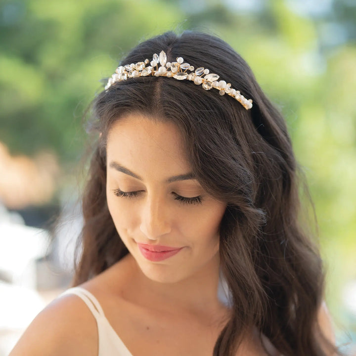 TIARE MARIÉE SNOW QUEEN CRISTAUX & PERLES IVORY AND CO