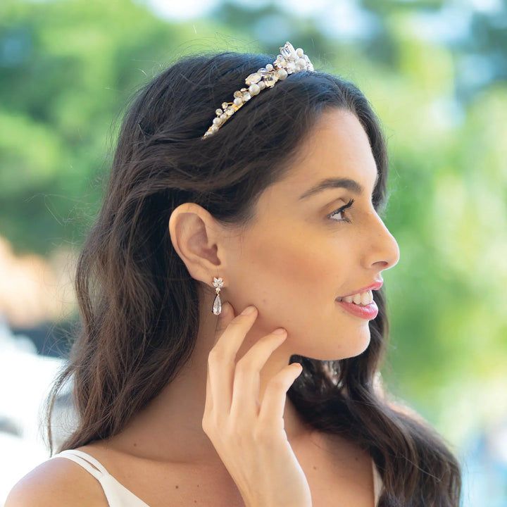 TIARE MARIÉE SNOW QUEEN CRISTAUX & PERLES IVORY AND CO