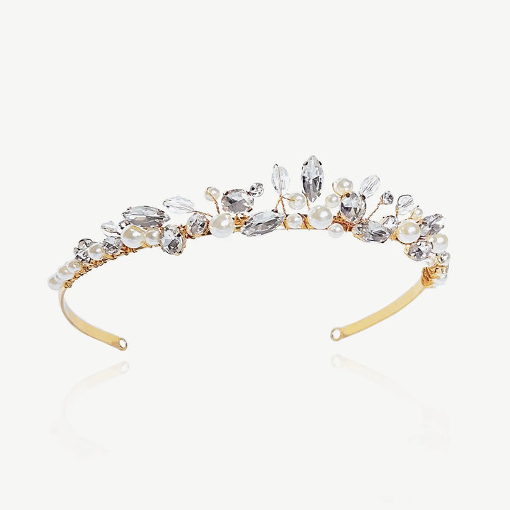 TIARE MARIÉE SNOW QUEEN CRISTAUX & PERLES IVORY AND CO