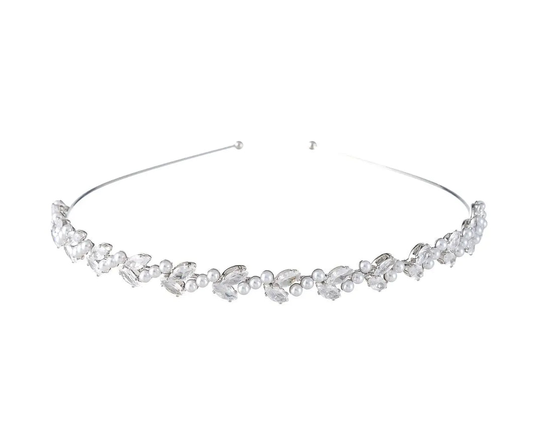 TIARE MARIÉE TR2954 CRISTAUX & PERLES – FINITION RHODIUM G.Westerleigh