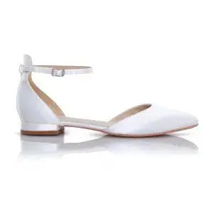 TILLY – BALLERINES DE MARIÉE SATIN IVOIRE | TALON 17 MM & BRIDE CHEVILLE THE PERFECT BRIDAL COMPANY