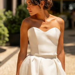 Top corset de mariée Moana G1 – satin épais – bustier