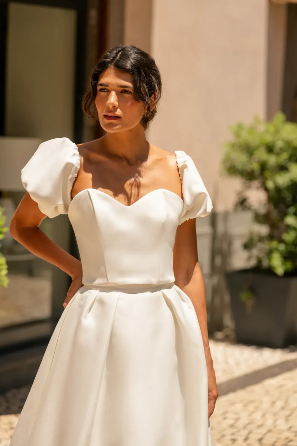 Top corset de mariée Moana G1 satin épais bustier Novias vue 3