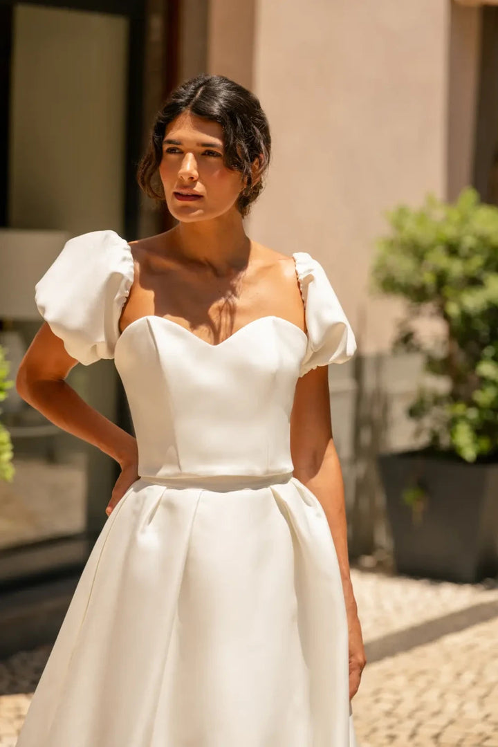 Top corset de mariée Moana G1 satin épais bustier Novias vue 3