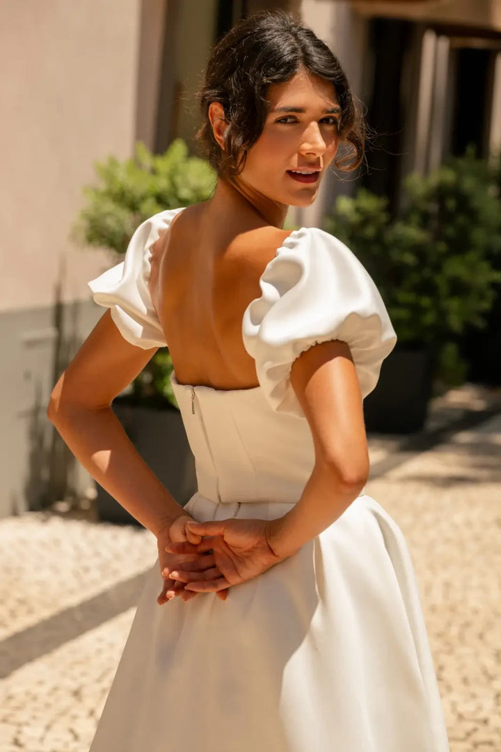 Top corset de mariée Moana G1 satin épais bustier Novias vue 4