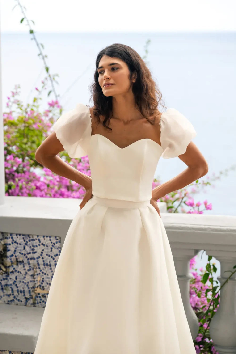 Top corset de mariée Moana G1 satin épais bustier Novias vue 5
