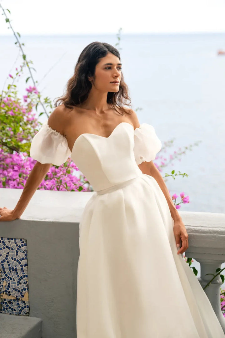 Top corset de mariée Moana G1 satin épais bustier Novias vue 6