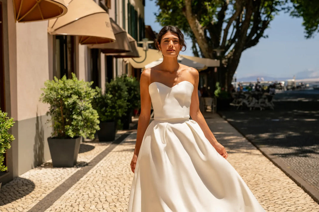 Top corset de mariée Moana G1 satin épais bustier Novias vue 7