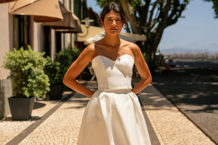 Top corset de mariée Moana G1 satin épais bustier Novias vue 8