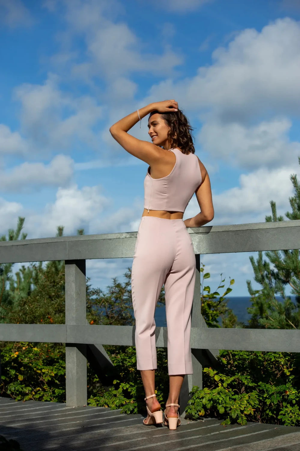 Top de mariée Edesa B89 crêpe épais coupe sport chic Novias vue 2