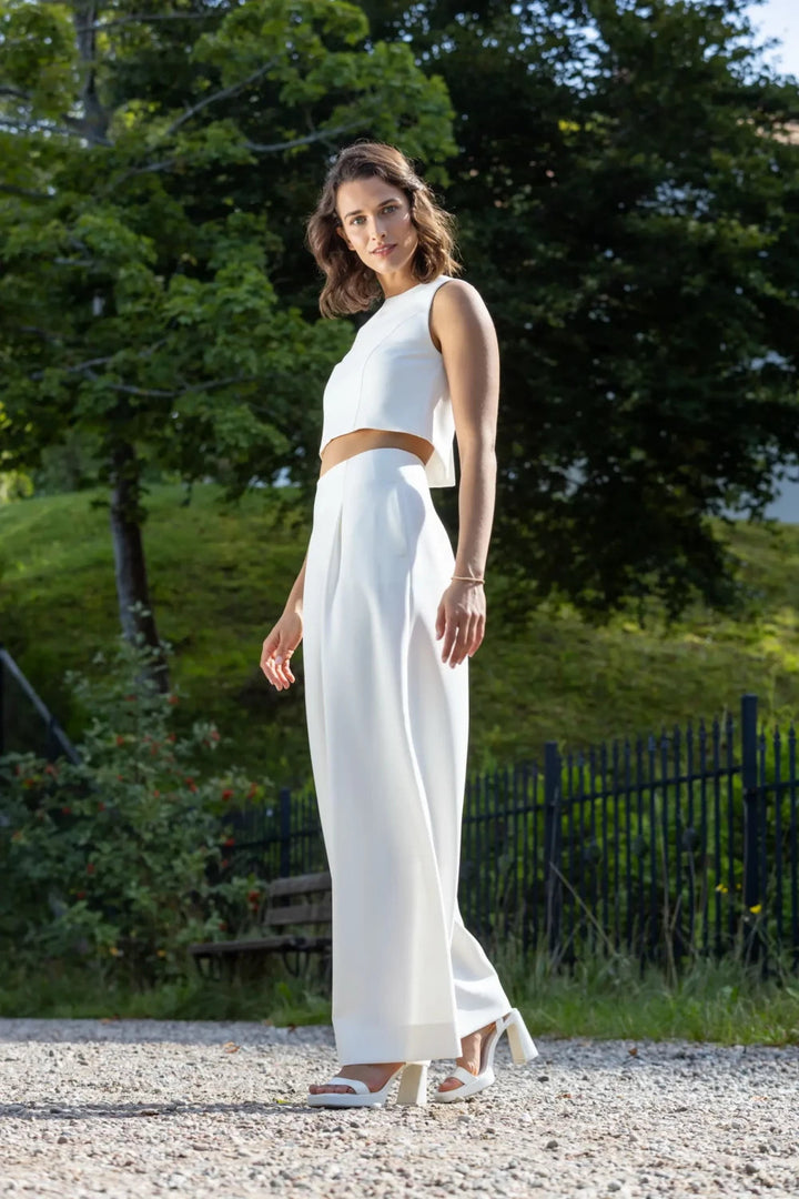 Top de mariée Electra B93 crêpe dos fendu boutonné Novias vue 3