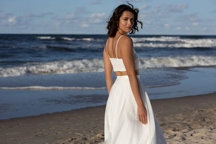 Top de mariée Epifania BK121 dentelle bohème fines bretelles Novias vue 3