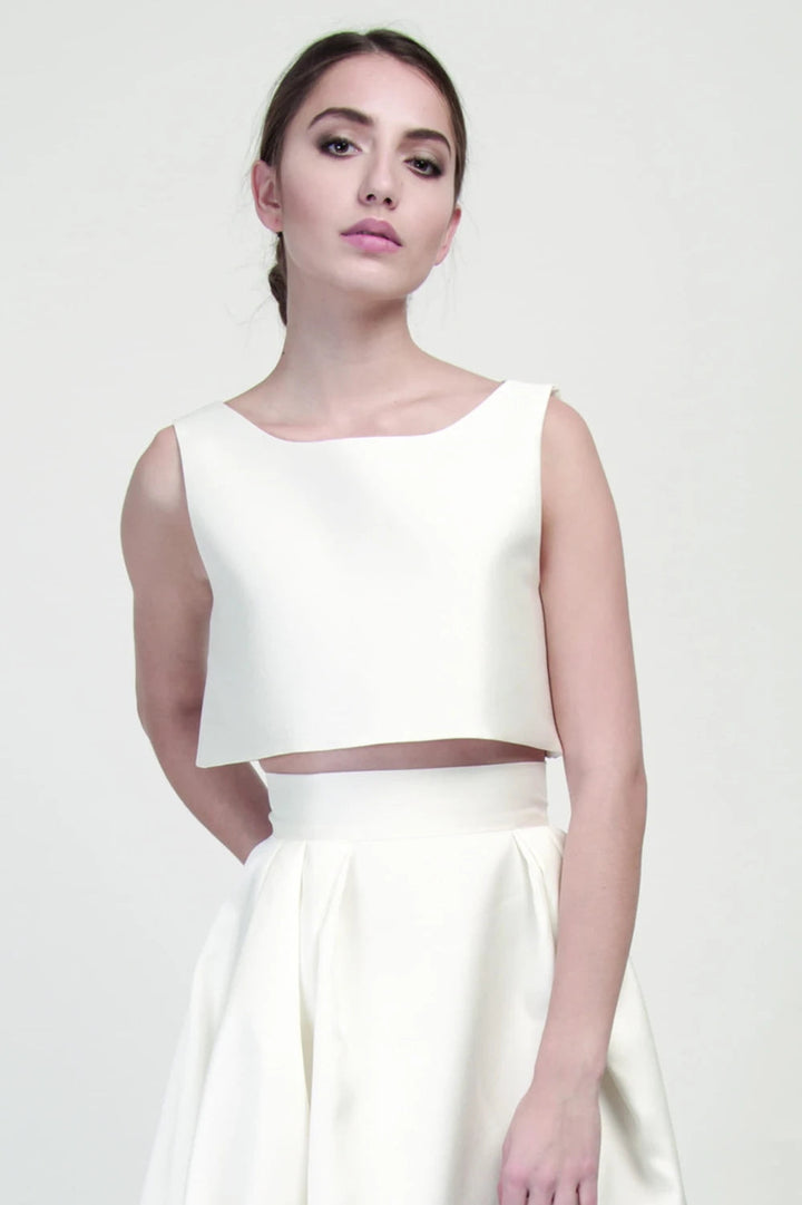 Top de mariée Faye B63 mikado court et ample Novias vue 2