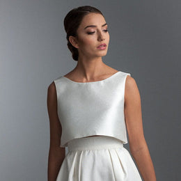 Top de mariée Faye B63 – mikado – court et ample