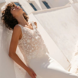 Top de mariée Isaline BK124 – tulle brodé 3D – sans manches