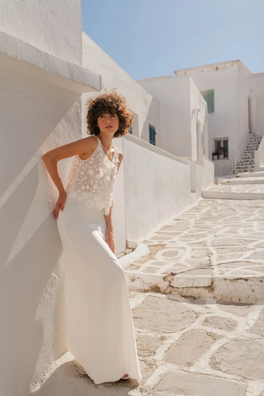 Top de mariée Isaline BK124 tulle brodé 3D sans manches Novias vue 3