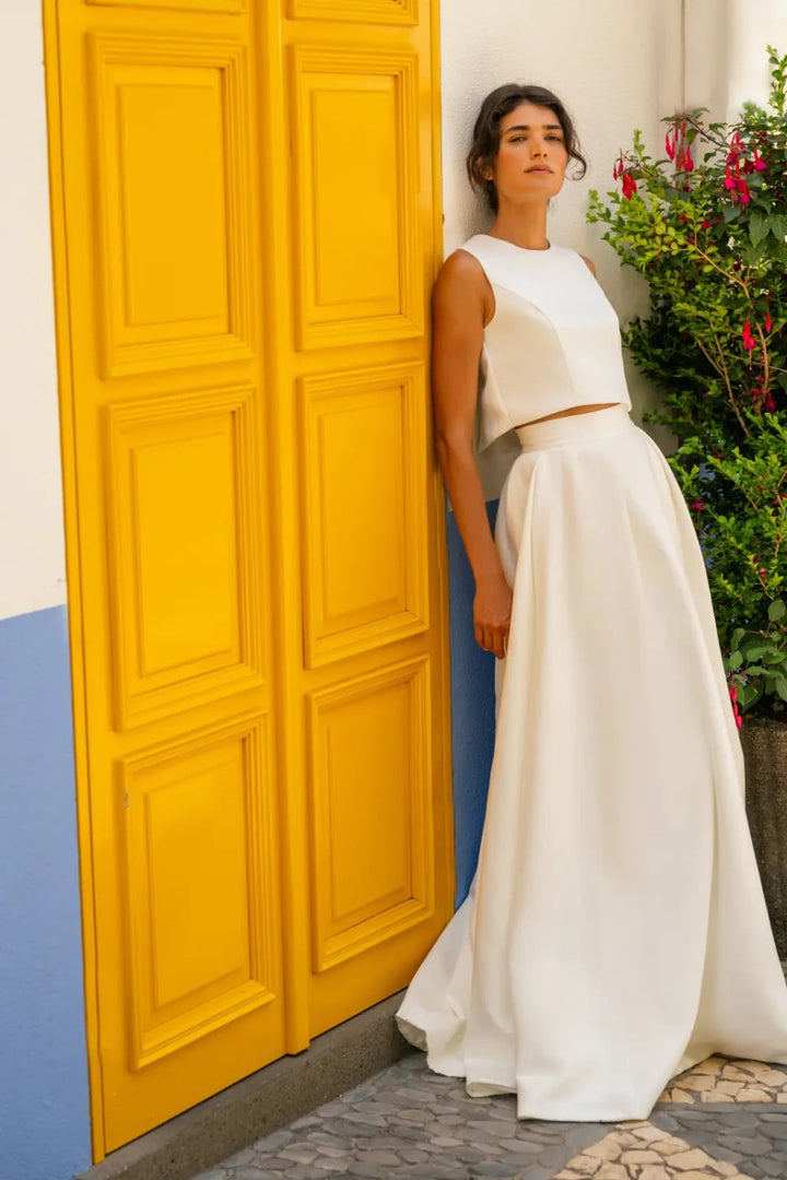 Top de mariée Motril B101 satin épais dos boutonné Novias vue 4