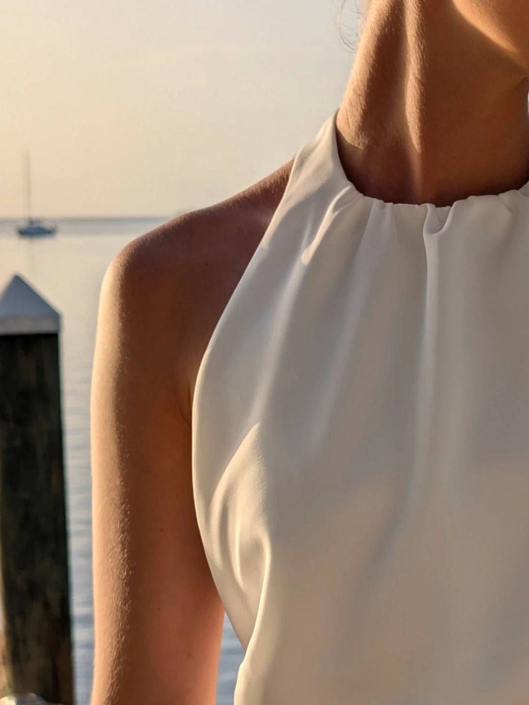 Top de mariée Océane B106 satin dos nu noué Novias vue 6