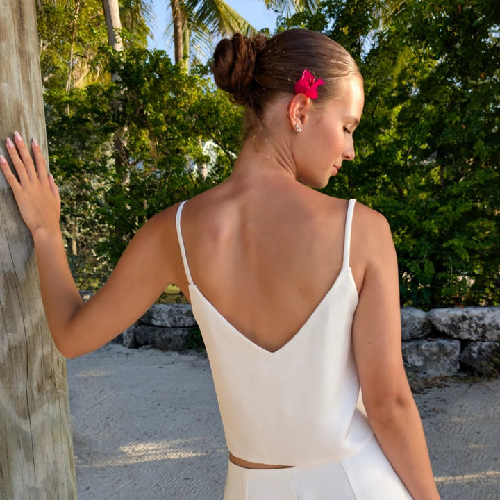 Top de mariée Oia B107 satin col V fines bretelles Novias vue 2
