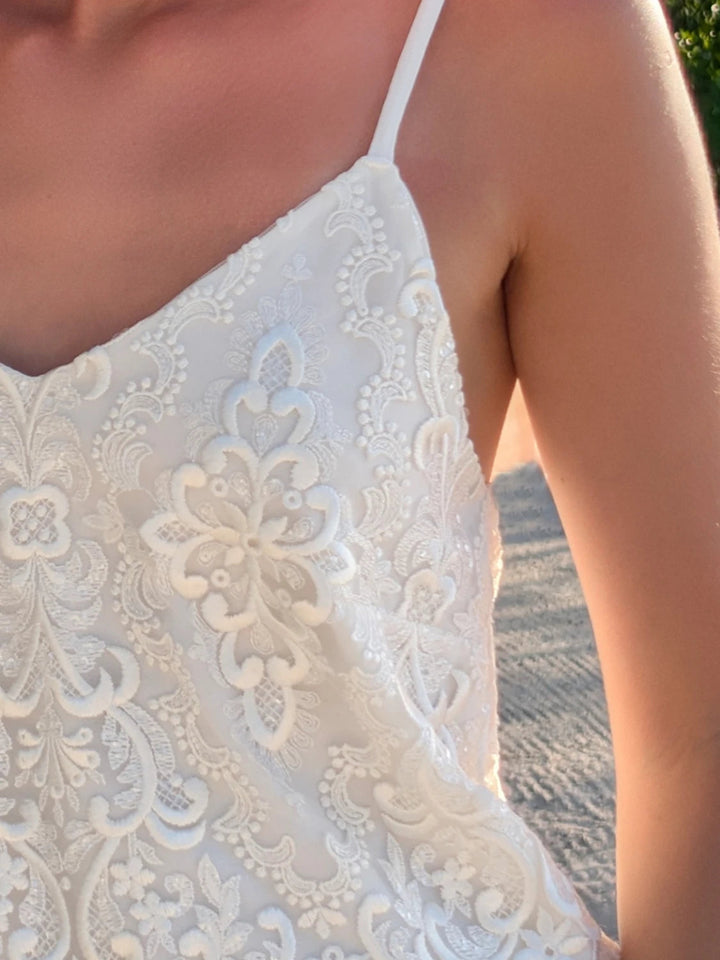 Top de mariée Olena BK142 dentelle française fines bretelles Novias vue 2