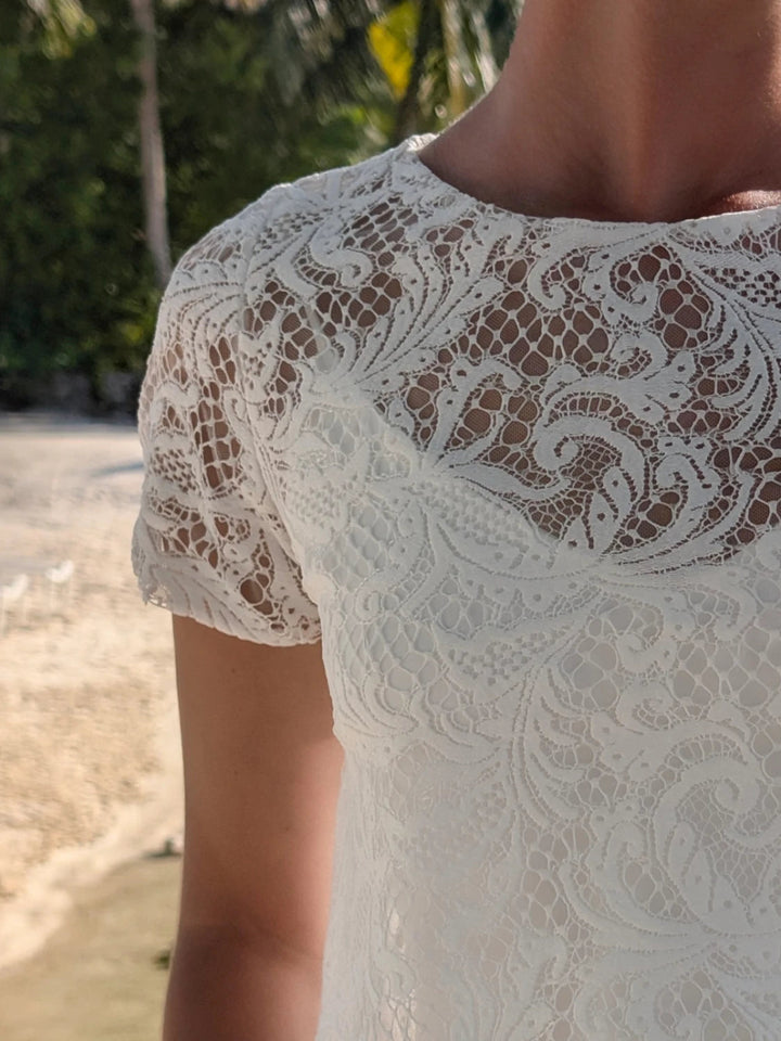 Top de mariée Olga BK141 dentelle française encolure bateau Novias vue 4