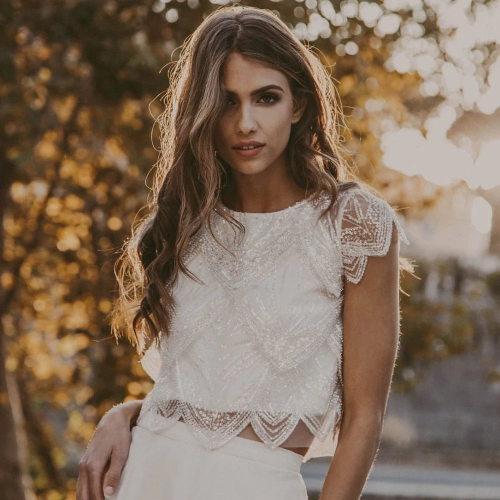 Top de mariée Rafaella BK90 dentelle brillante doublé Novias