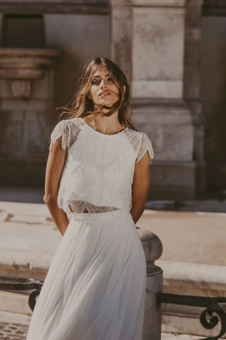 Top de mariée Rafaella BK90 dentelle brillante doublé Novias vue 2