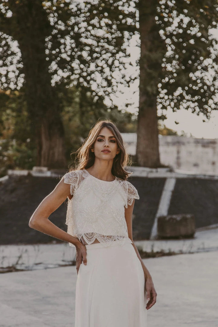 Top de mariée Rafaella BK90 dentelle brillante doublé Novias vue 7