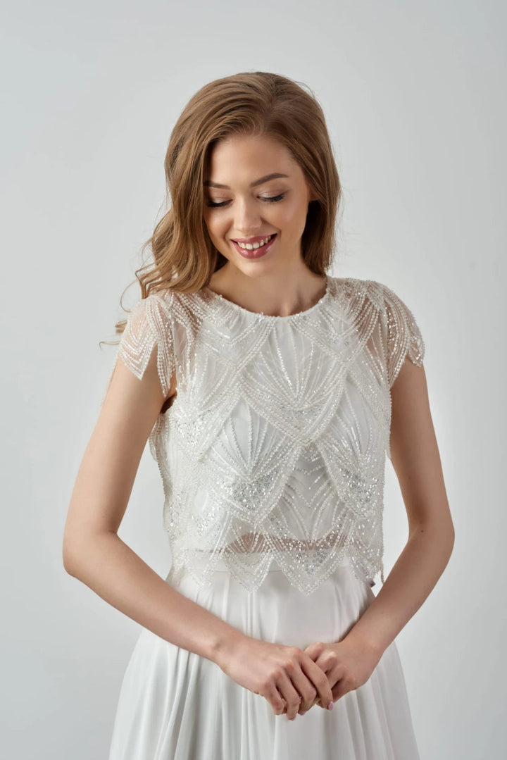 Top de mariée Rafaella BK90 dentelle brillante doublé Novias vue 10