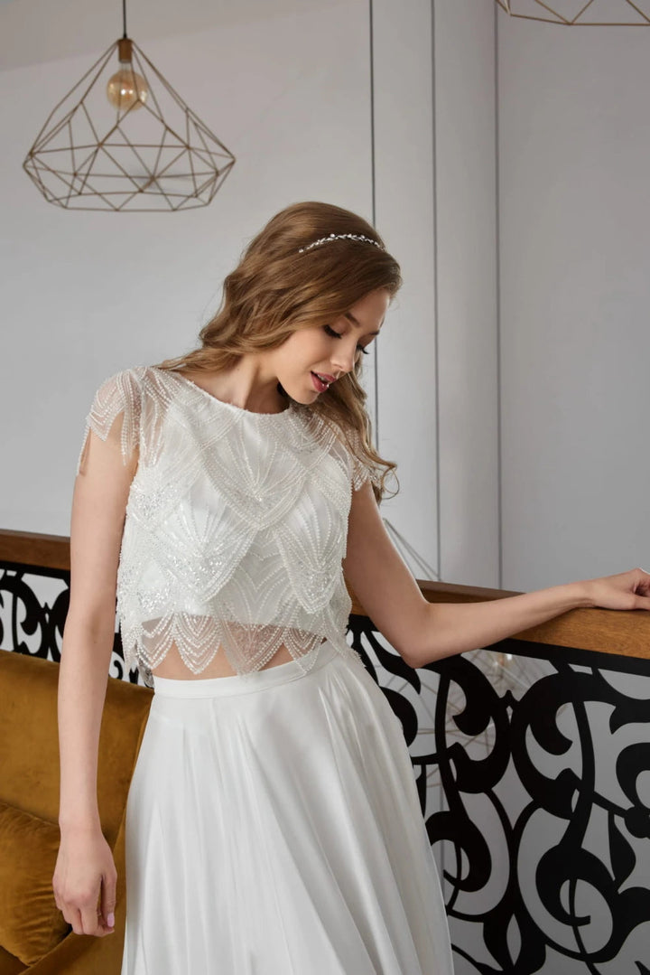 Top de mariée Rafaella BK90 dentelle brillante doublé Novias vue 11