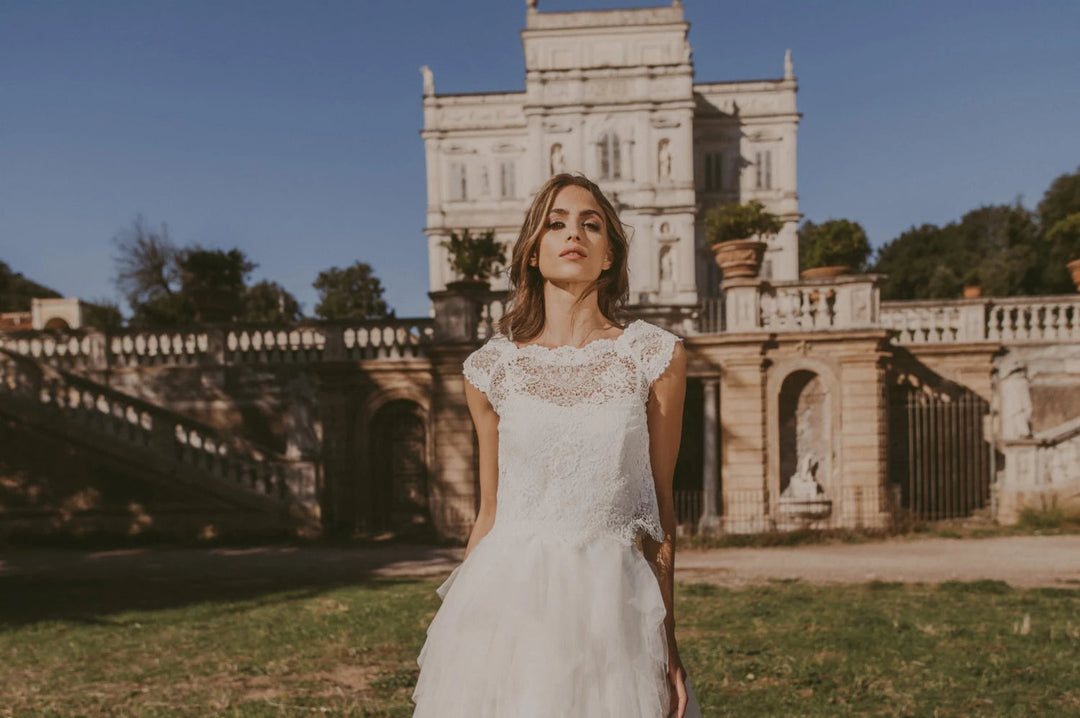 Top de mariée Rosella BK101 dentelle française dos boutonné Novias vue 2