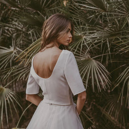 Top de mariée Rosemary B84 – crêpe – dos échancré