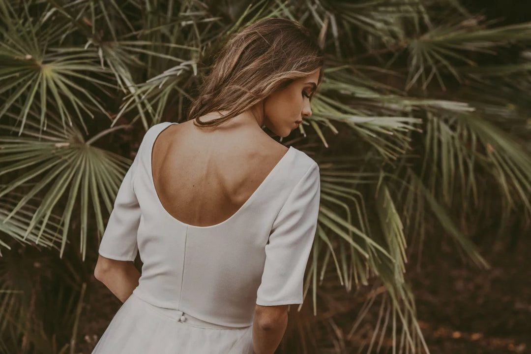 Top de mariée Rosemary B84 crêpe dos échancré Novias vue 7