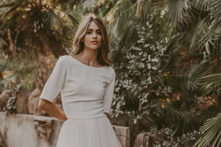 Top de mariée Rosemary B84 crêpe dos échancré Novias vue 8