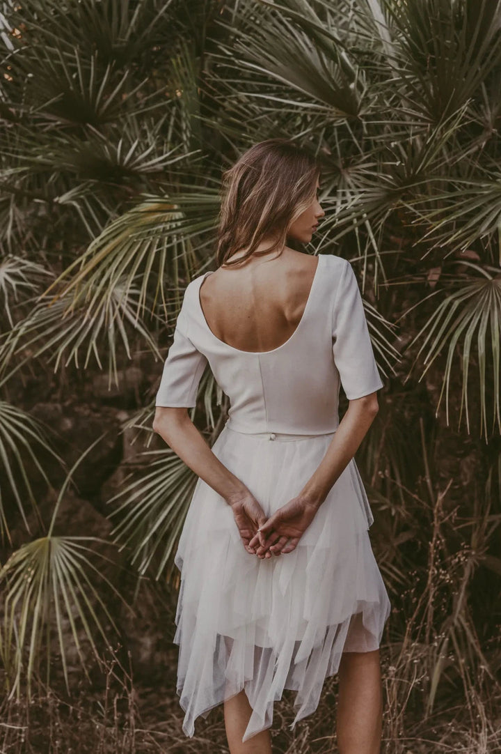 Top de mariée Rosemary B84 crêpe dos échancré Novias vue 9