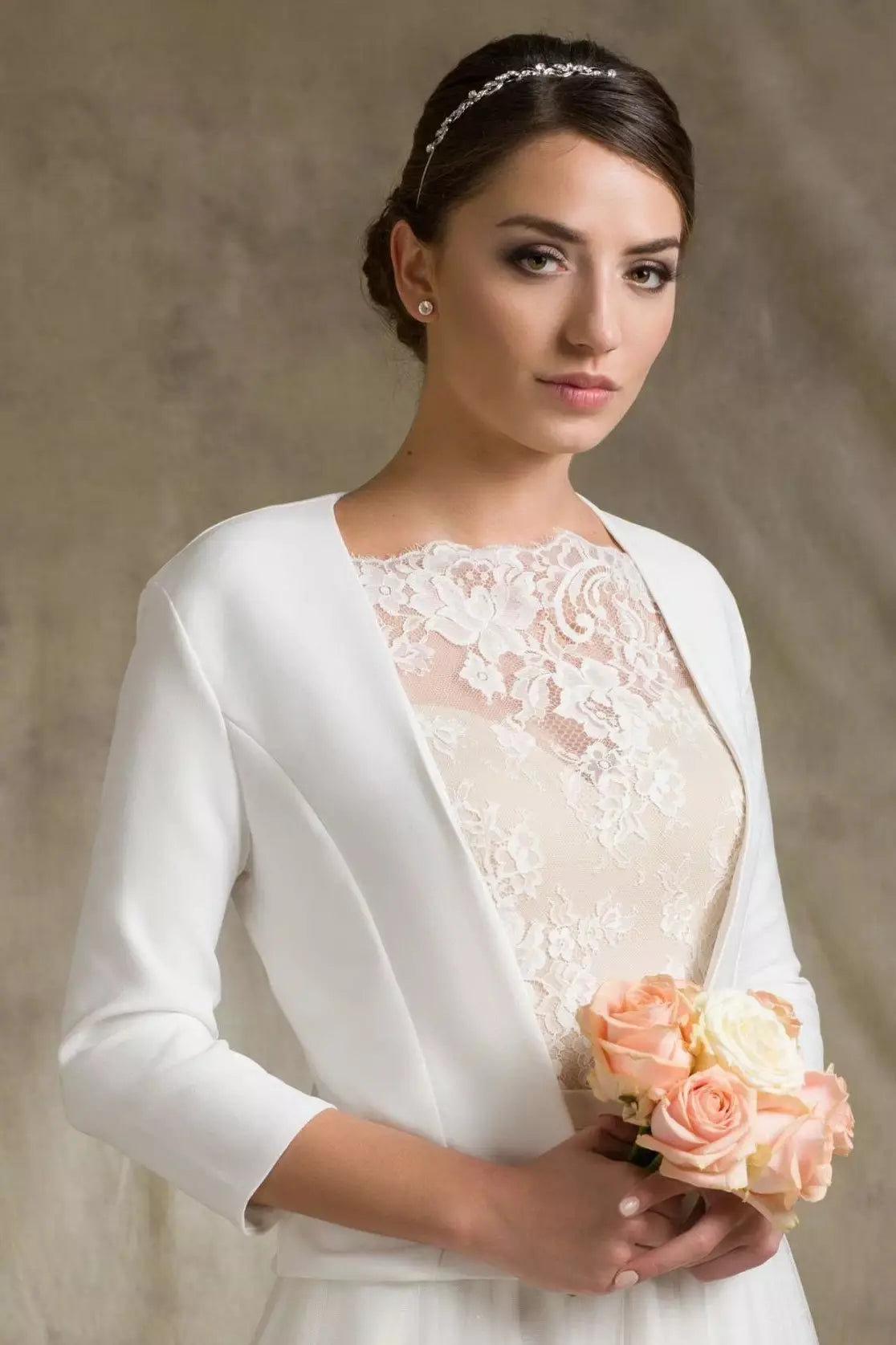 VESTE MARIAGE CRÊPE IVOIRE FEDERICA Novias