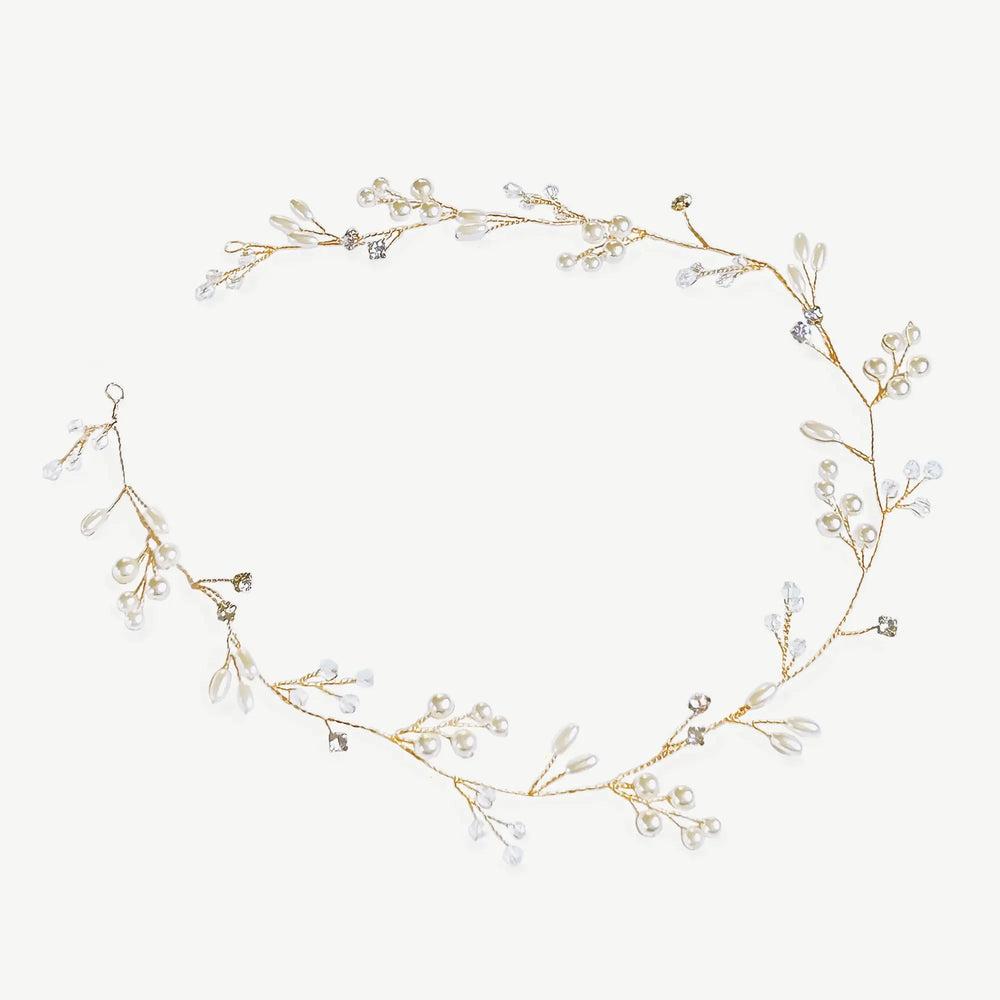 VIGNE CAPILLAIRE MARIAGE AURORA GOLD – OR, CRISTAUX & PERLES Ivory and co