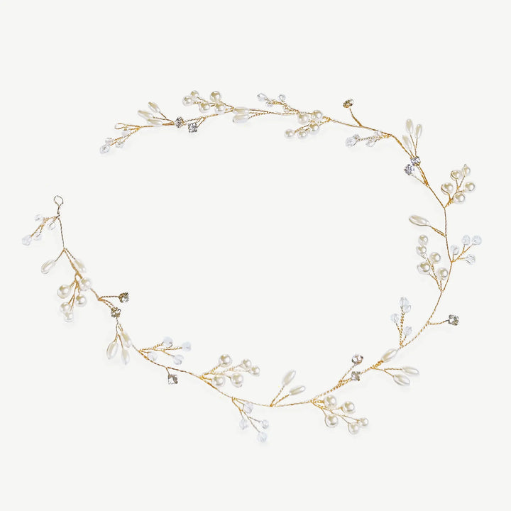 VIGNE CAPILLAIRE MARIAGE AURORA GOLD – OR, CRISTAUX & PERLES Ivory and co