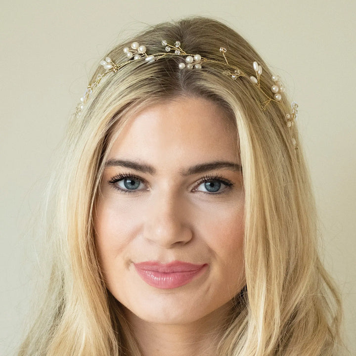 VIGNE CAPILLAIRE MARIAGE AURORA GOLD – OR, CRISTAUX & PERLES Ivory and co