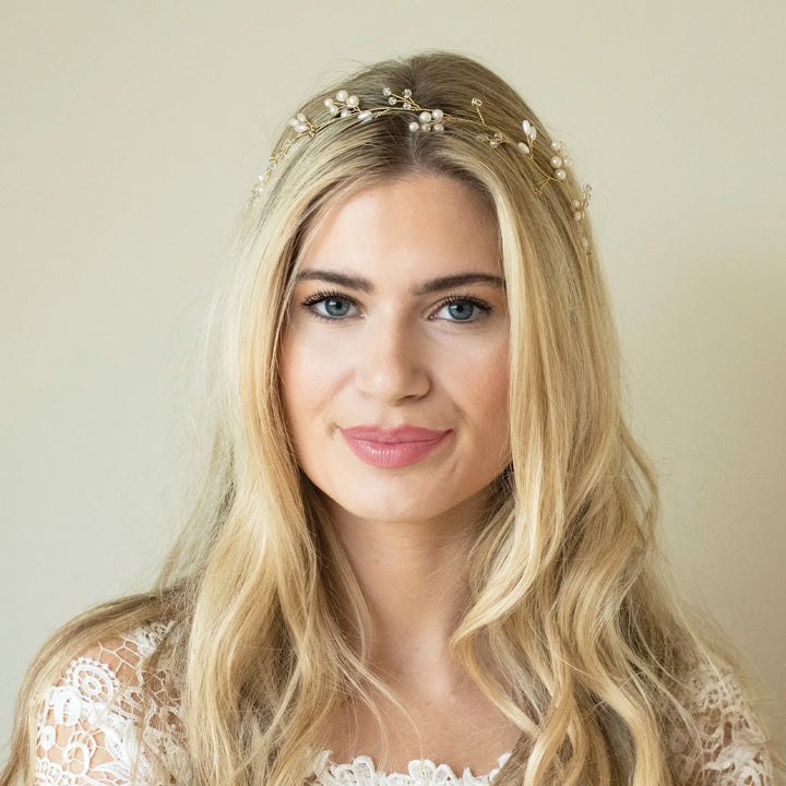 VIGNE CAPILLAIRE MARIAGE AURORA GOLD – OR, CRISTAUX & PERLES Ivory and co